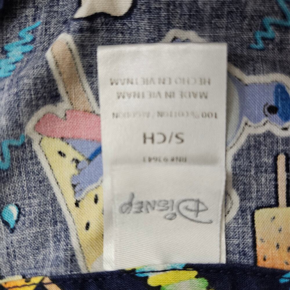 Disney Stitch Popsicle Ice Cream Scrub Top Women's Small Blue Cotton Cartoon Fun - Picture 4 of 9